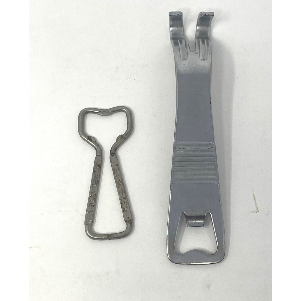 Vintage Bottle Opener Lot - Pearl Beer Friendly Wire & Ridged Handle Can Tapper